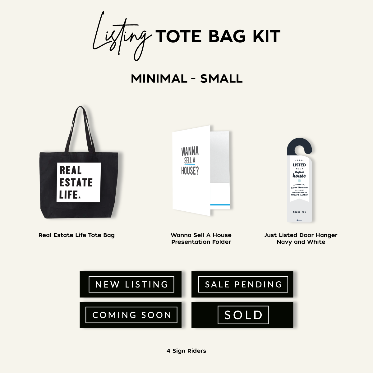 Listing Tote Bag Kit- Small (Minimal)