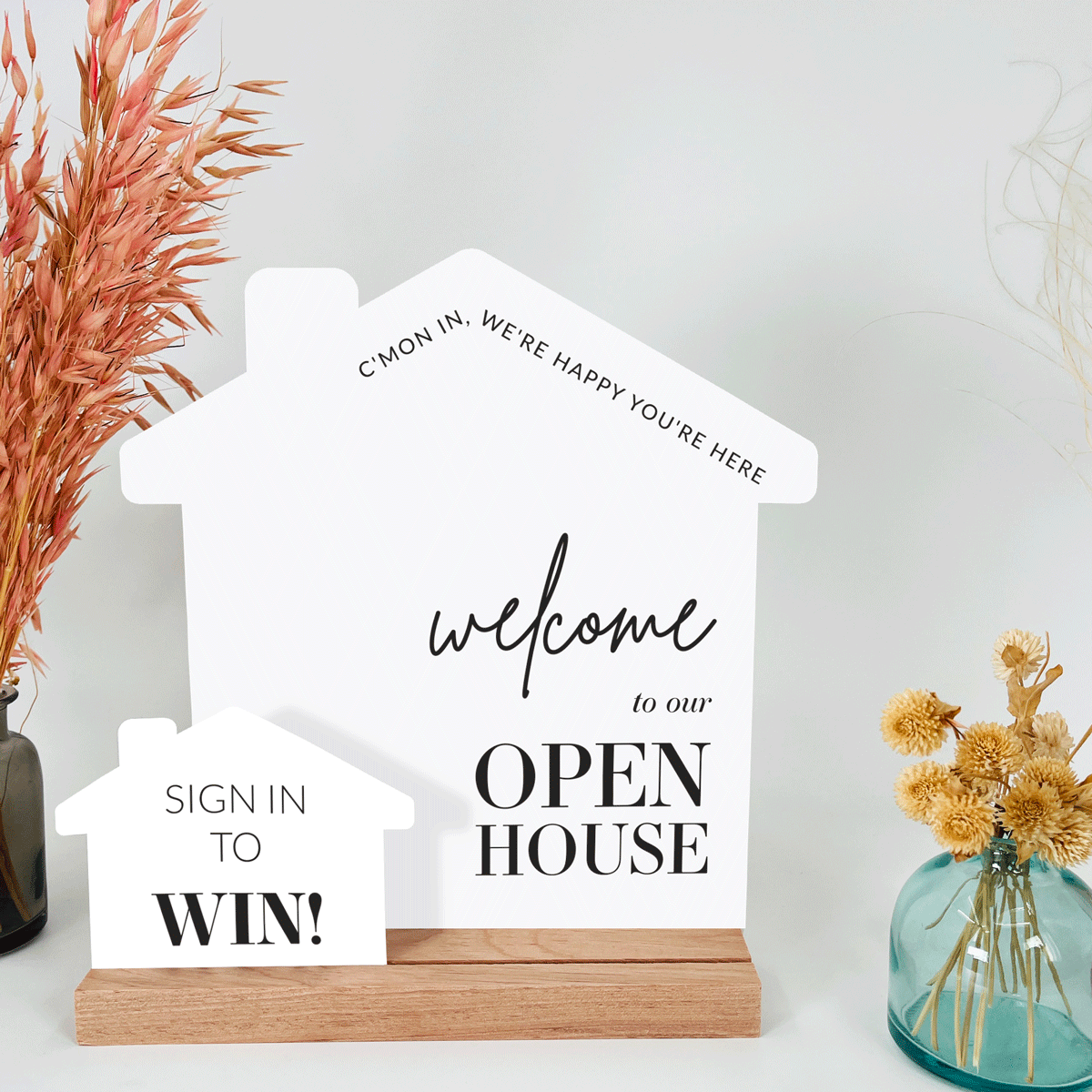 House-Shaped Welcome Open House Sign - Kit No.1