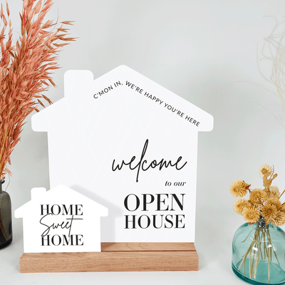 House-Shaped Welcome Open House Sign - Kit No.1