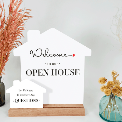 House-Shaped Welcome Open House Sign - Kit No.2