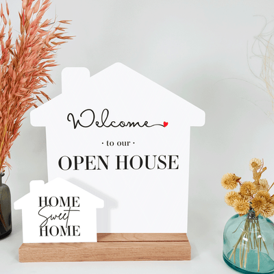 House-Shaped Welcome Open House Sign - Kit No.2