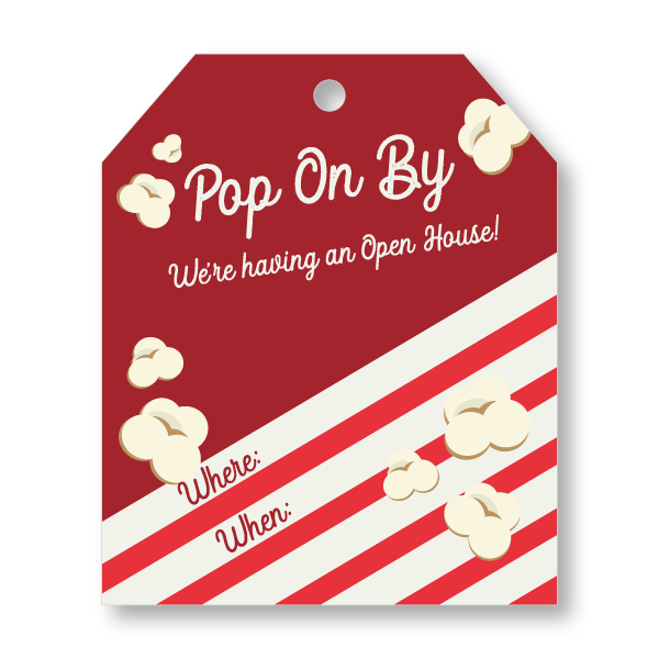 Pop-By Gift Tags - Pop On By Our Open House