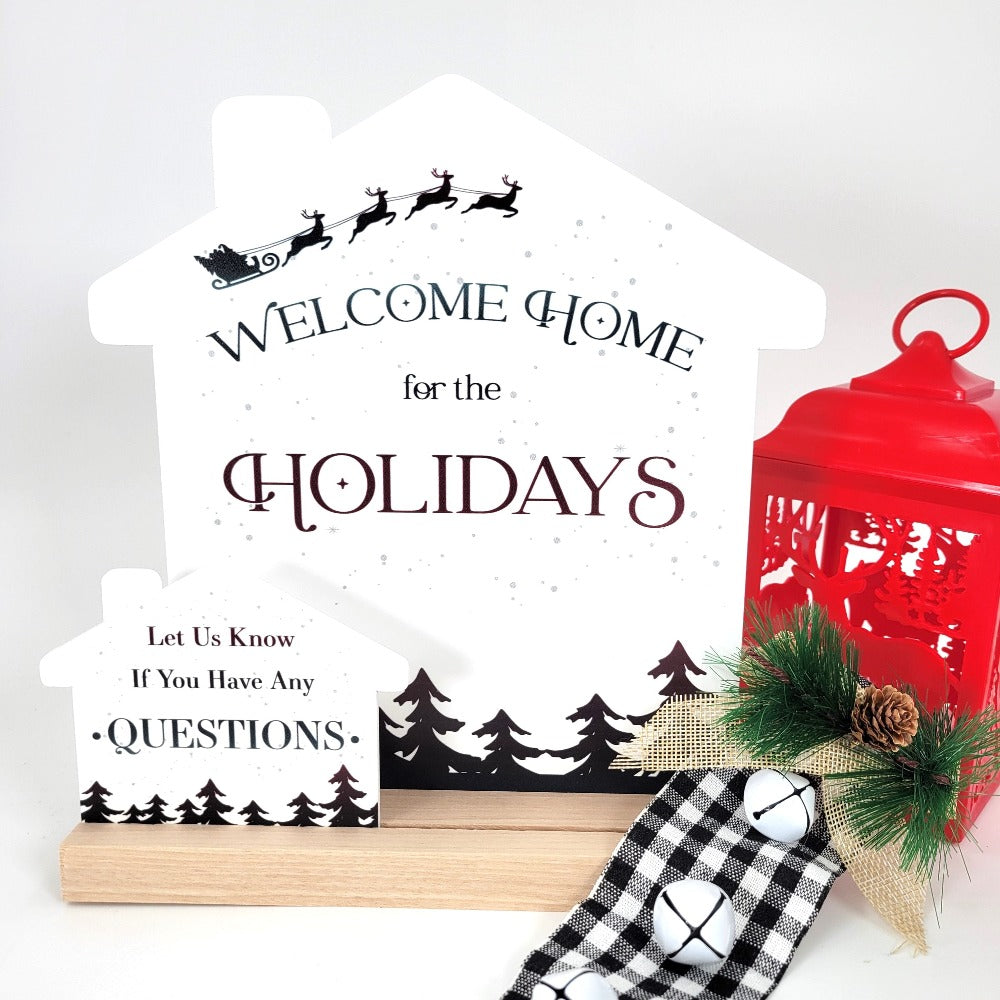 House-Shaped Winter Holiday Welcome Sign - Kit
