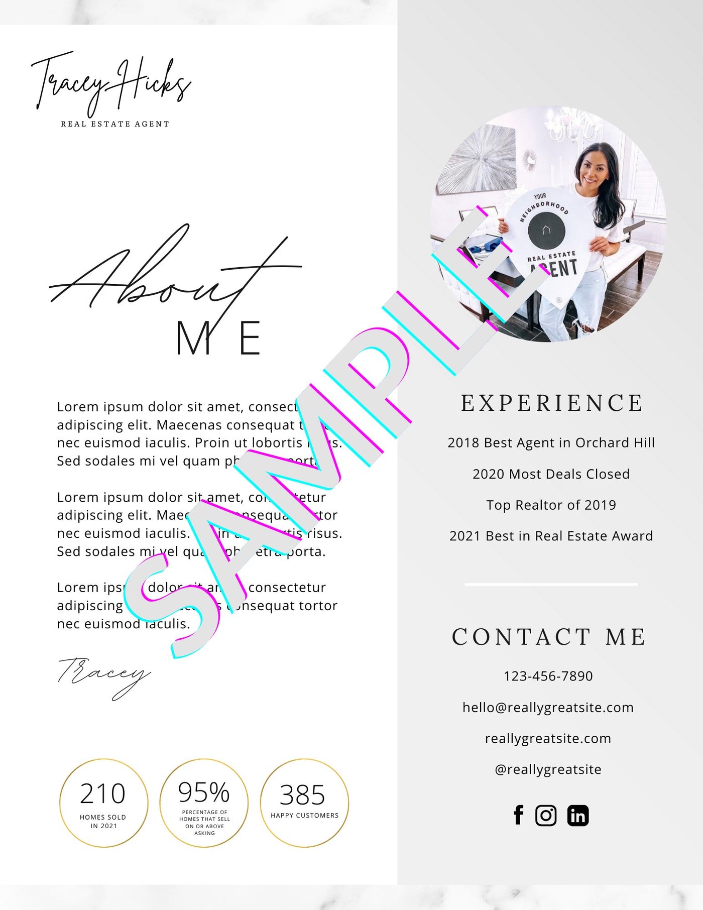 About Me Flyer - Canva Editable Template - All Things Real Estate
