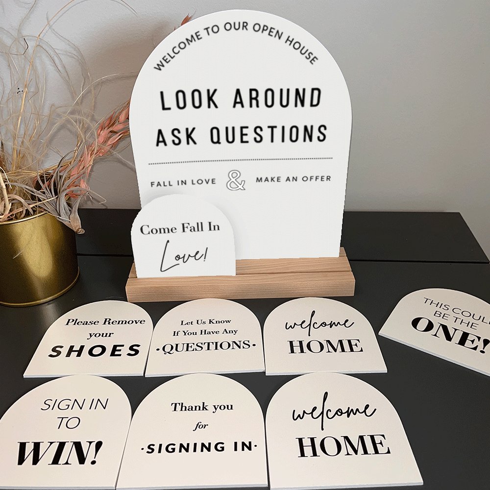 Arched Welcome Open House Sign - Kit No.2 - All Things Real Estate