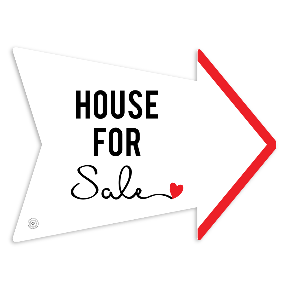 House for Sale (Cursive) Arrow