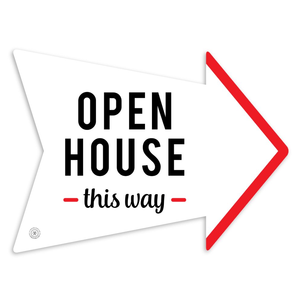 Open House This Way (Script and Bold) Arrow