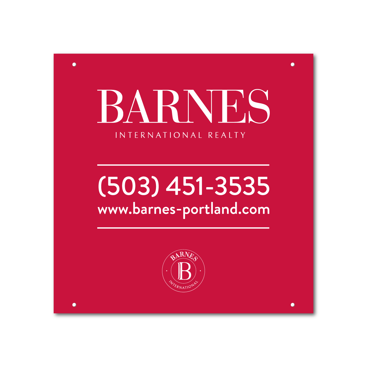 Barnes Real Estate - 24" x 24" Sign - All Things Real Estate