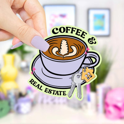 Coffee & Real Estate - Vinyl Sticker - All Things Real Estate