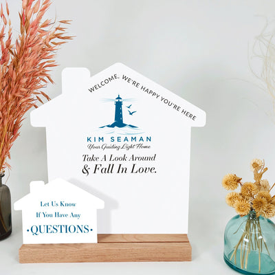 Custom Welcome Sign Set - Arch OR House Shaped - All Things Real Estate