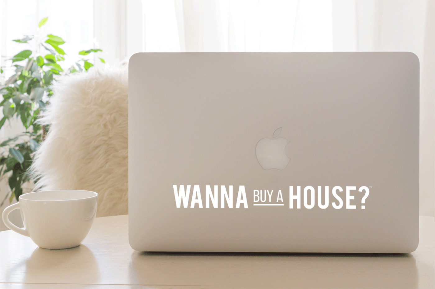 Wanna Buy a House?™ - White Vinyl Transfer Decal 9"
