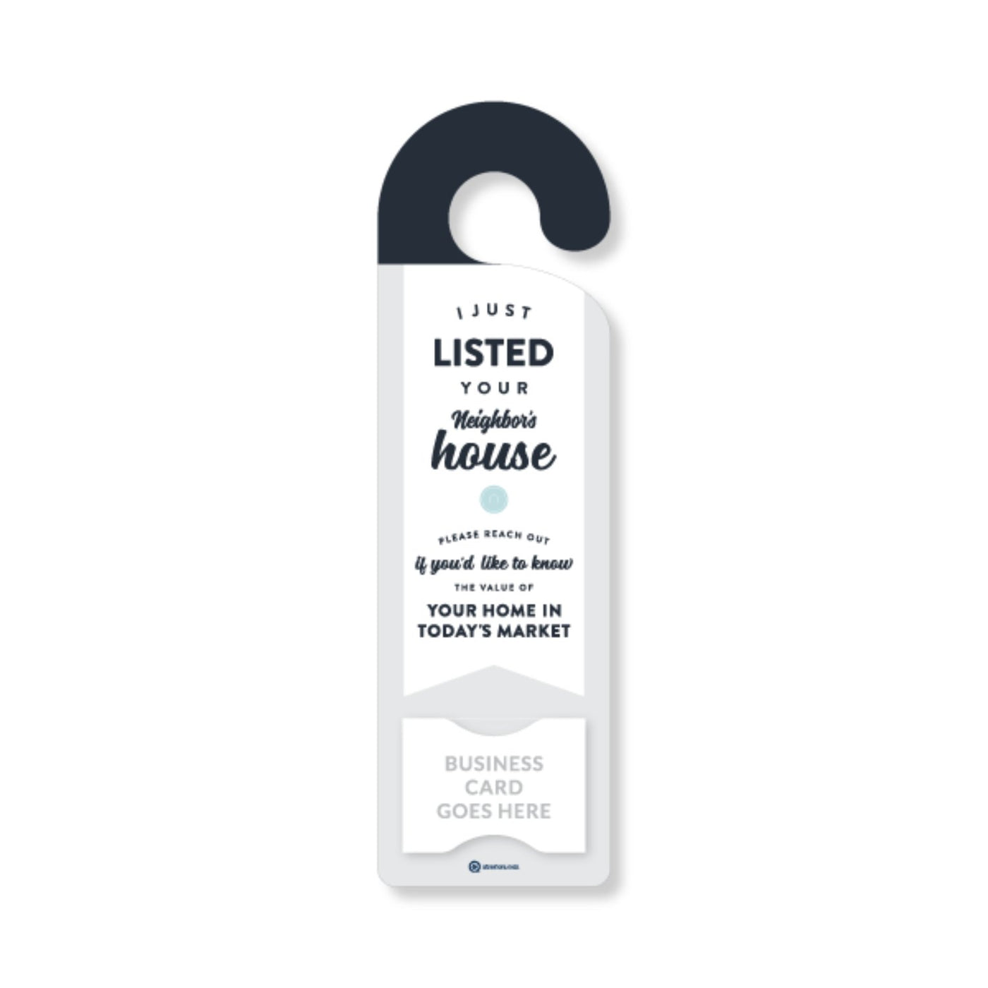 Door Hanger - Just Listed - Navy & White - All Things Real Estate
