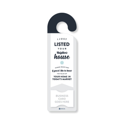 Door Hanger - Just Listed - Navy & White - All Things Real Estate