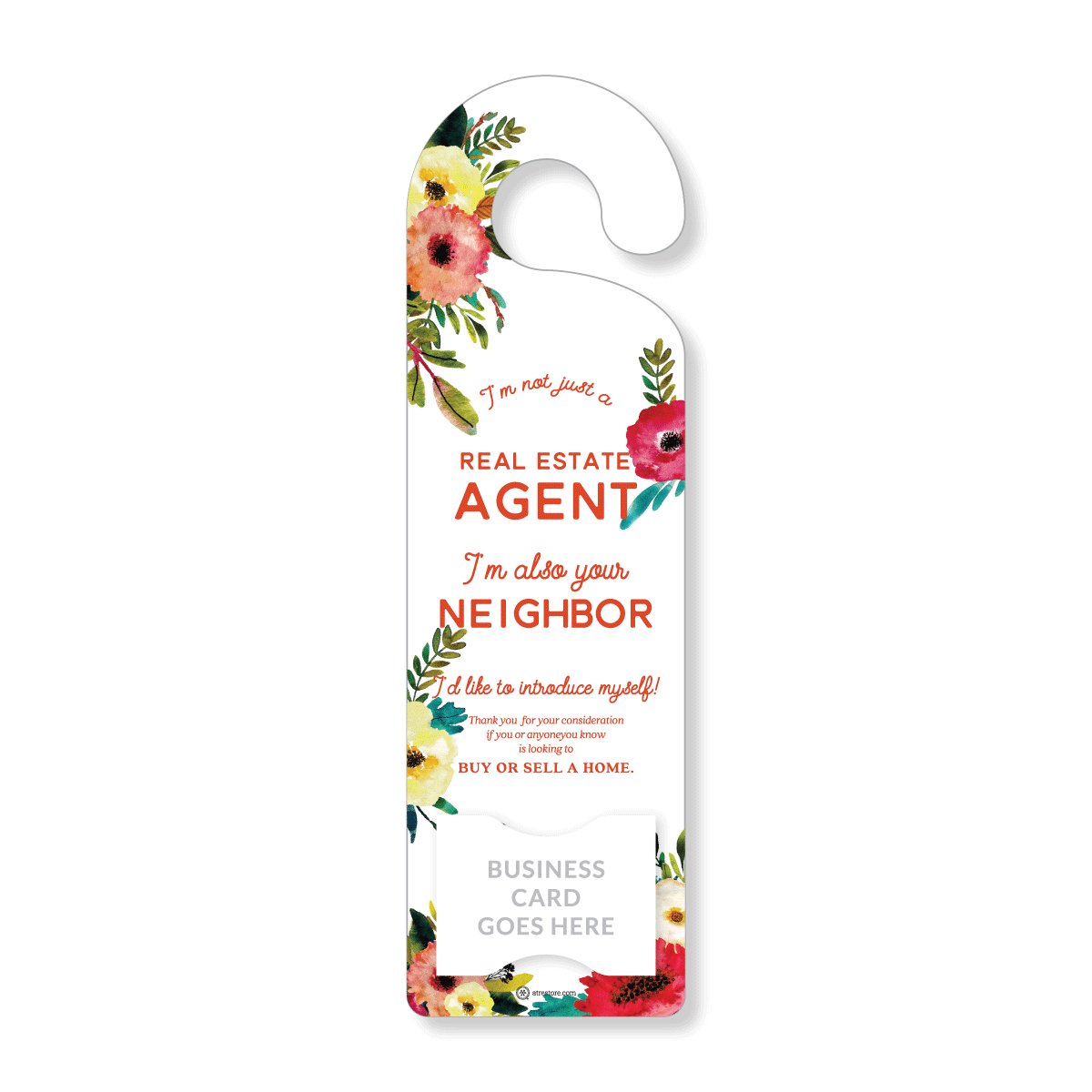 Door Hanger - Neighborhood Agent No.1 - Floral - All Things Real Estate