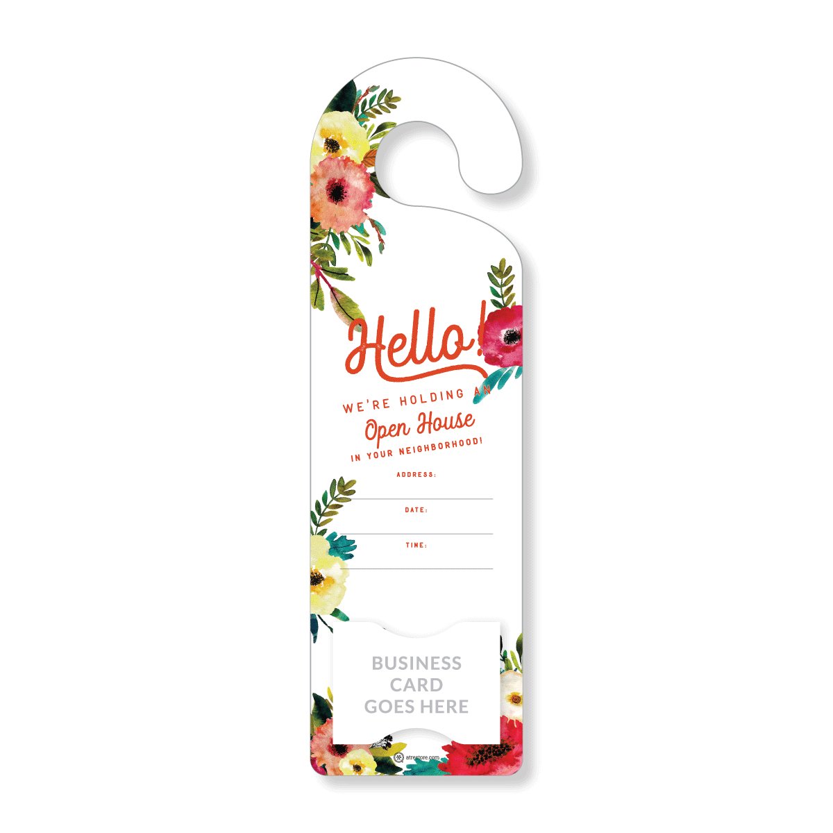 Door Hanger - Open House - Floral - All Things Real Estate