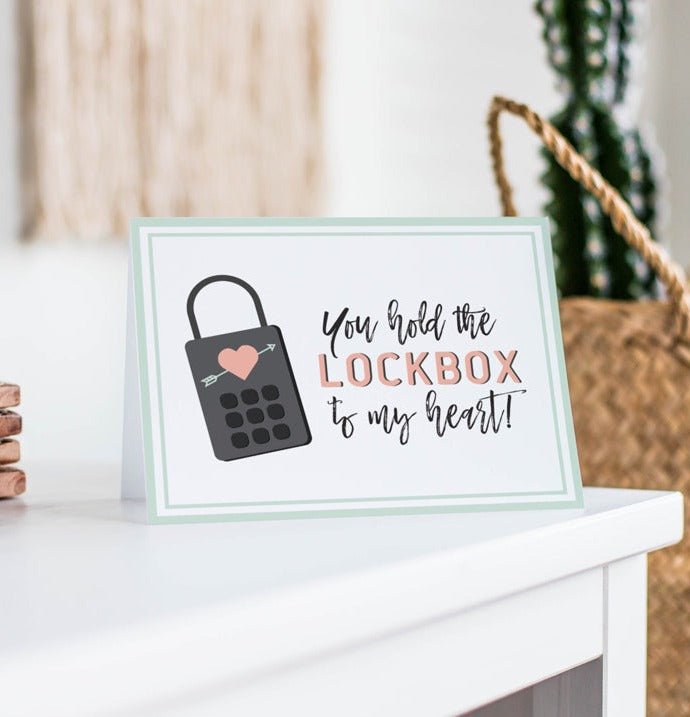 Holiday Celebration Cards - Valentine - Lockbox to my heart - All Things Real Estate