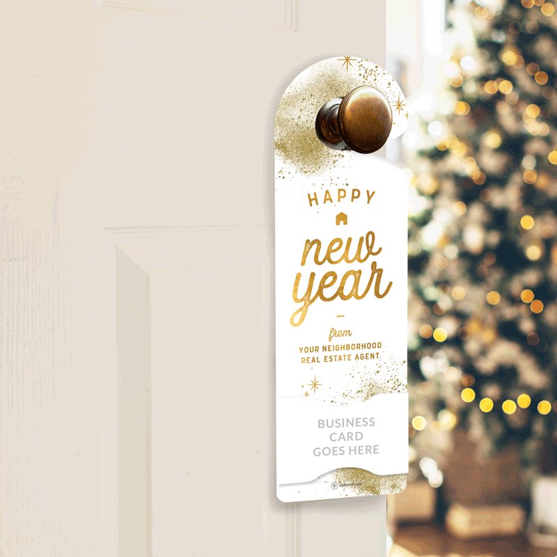 Holiday Door Hanger - Happy New Year-Neighborhood Agent - All Things Real Estate