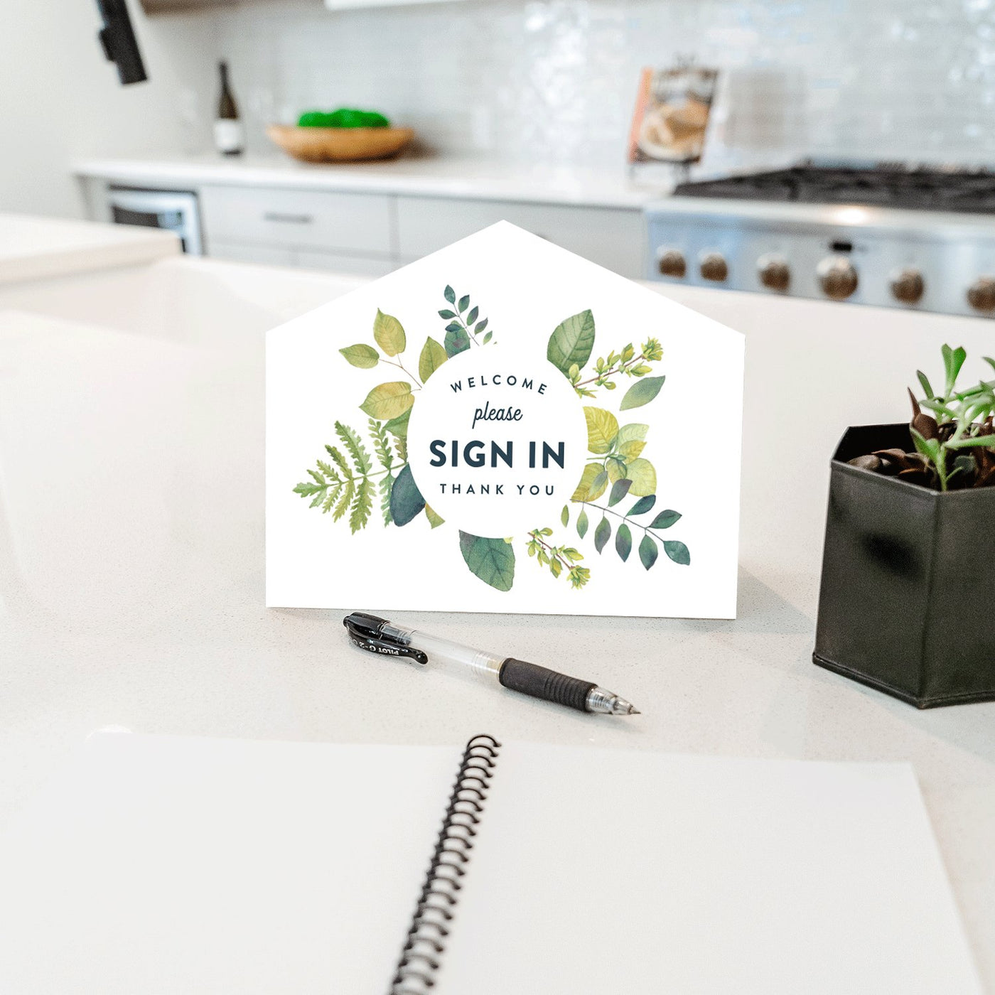 House Shape Sign-in Sign-Botanical No. 2 - All Things Real Estate