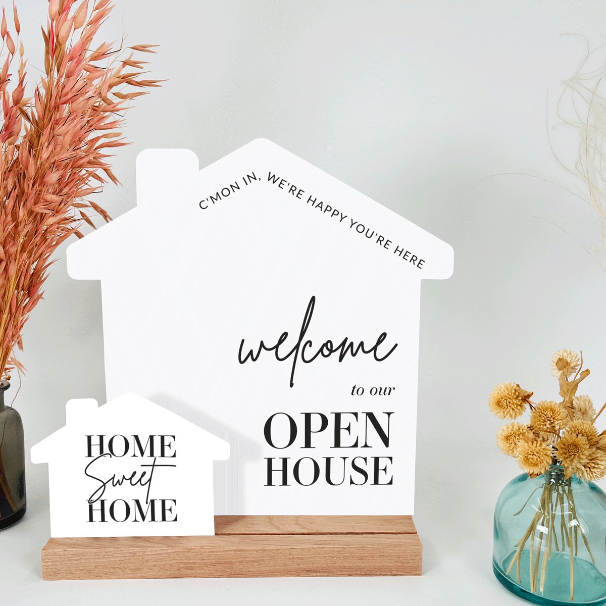House-Shaped Welcome Open House Sign - Kit No.1 - All Things Real Estate