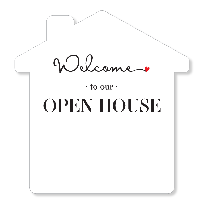 House-Shaped Welcome Open House Sign - Kit No.2 - All Things Real Estate