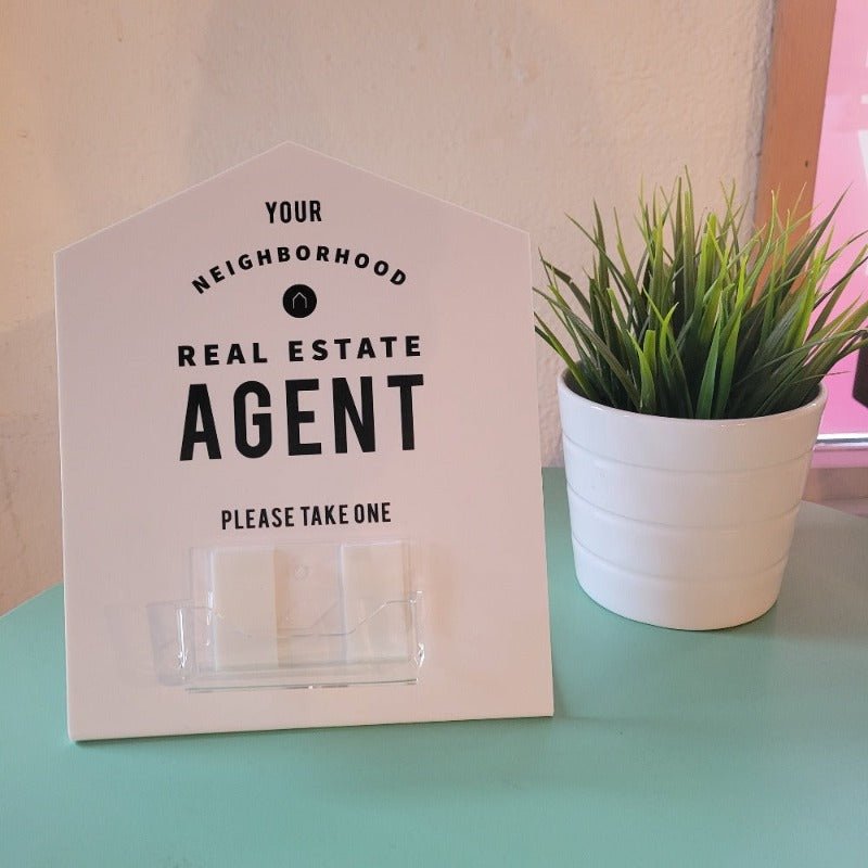 Indoor Acrylic Business Card Holder for Signs - All Things Real Estate