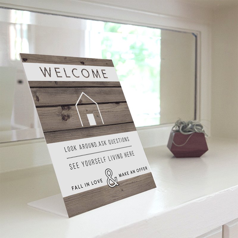 Listing Welcome Sign - Wood - All Things Real Estate