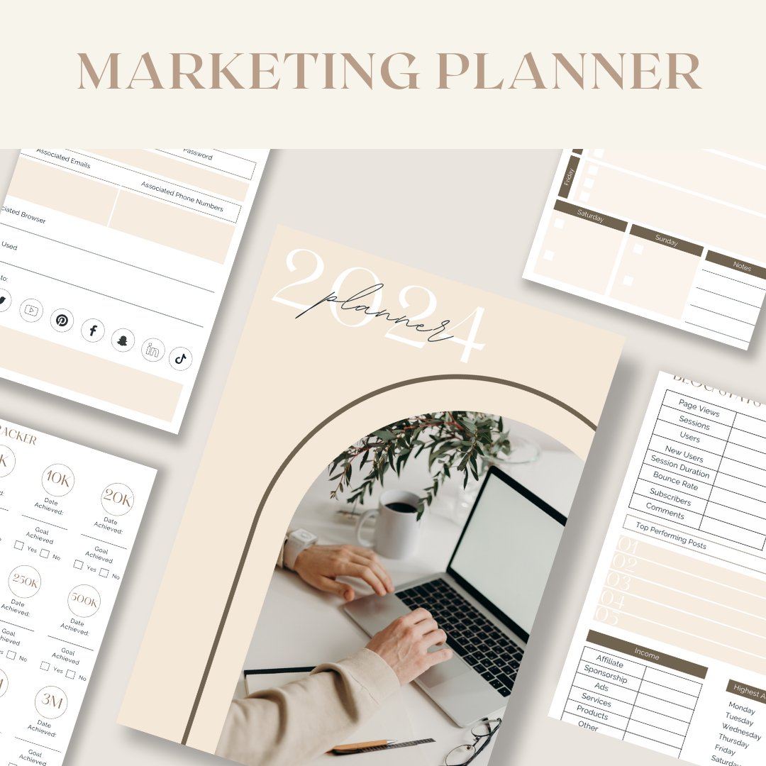 Marketing Planner - Canva Template & Printable - All Things Real Estate