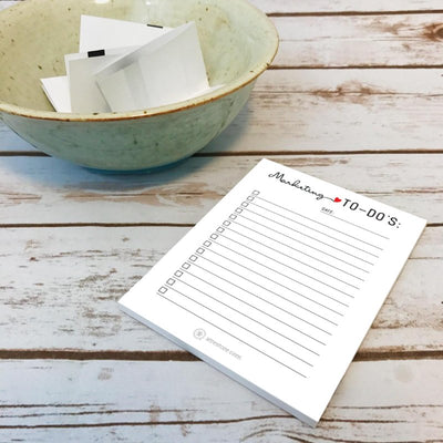 Marketing To-Do's Notepad - Cursive with a Heart - Small - All Things Real Estate