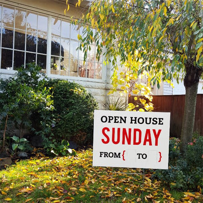 Open House Sunday From { ___ to ___ } - Yard Sign - All Things Real Estate