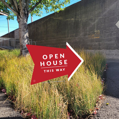 Open House This Way- Red Minimal - Arrow - All Things Real Estate