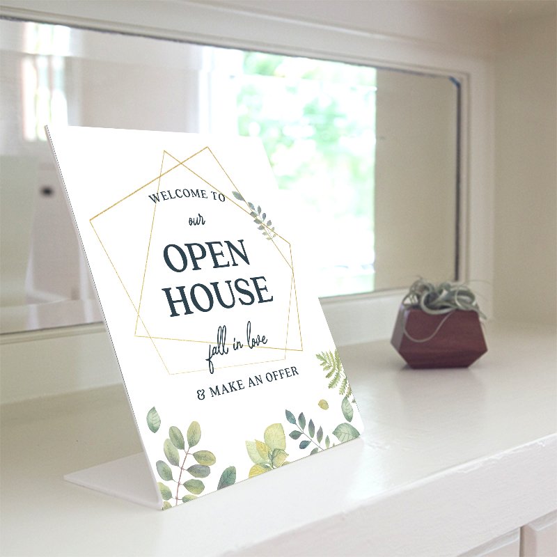 Open House Welcome Sign - Botanical No. 4 - All Things Real Estate
