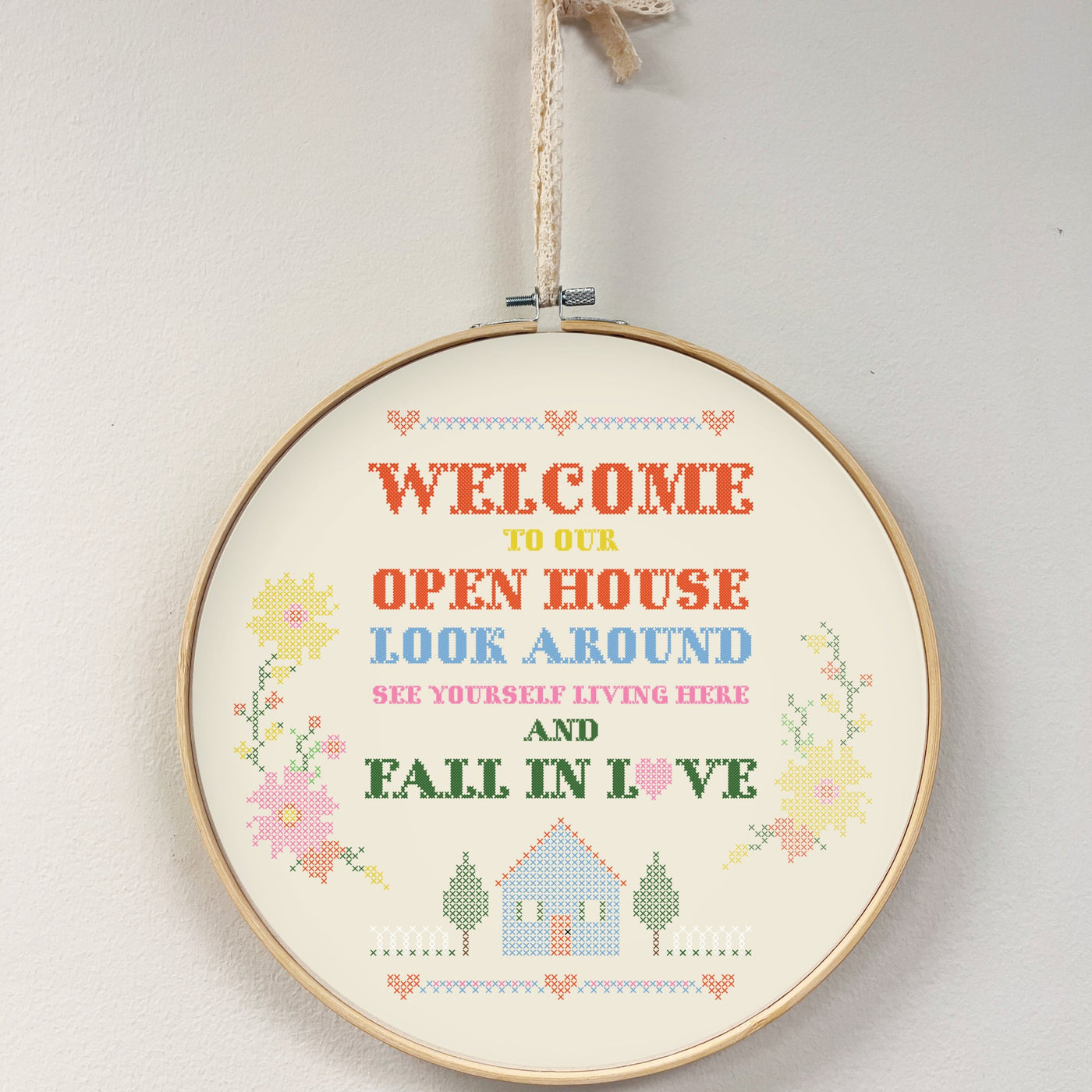 Open House Welcome Sign - Cross Stitch - All Things Real Estate