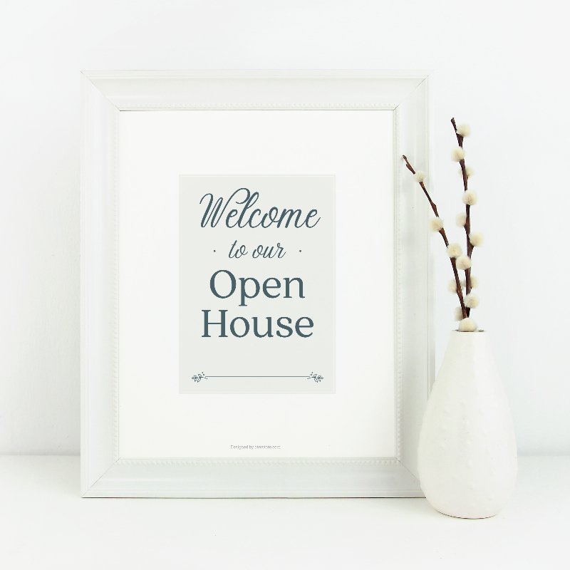Open House Welcome Sign No.4 - Downloadable - All Things Real Estate
