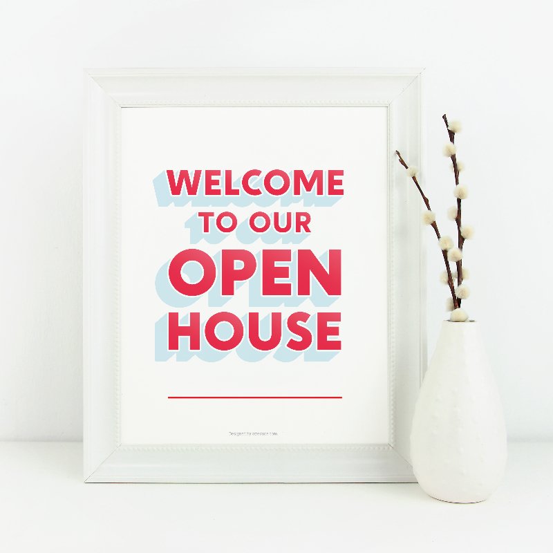Open House Welcome Sign No.5 - Downloadable - All Things Real Estate