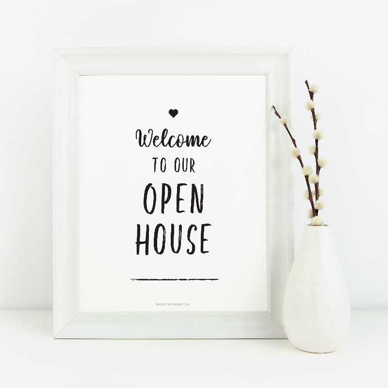 Open House Welcome Sign No.6 - Downloadable - All Things Real Estate