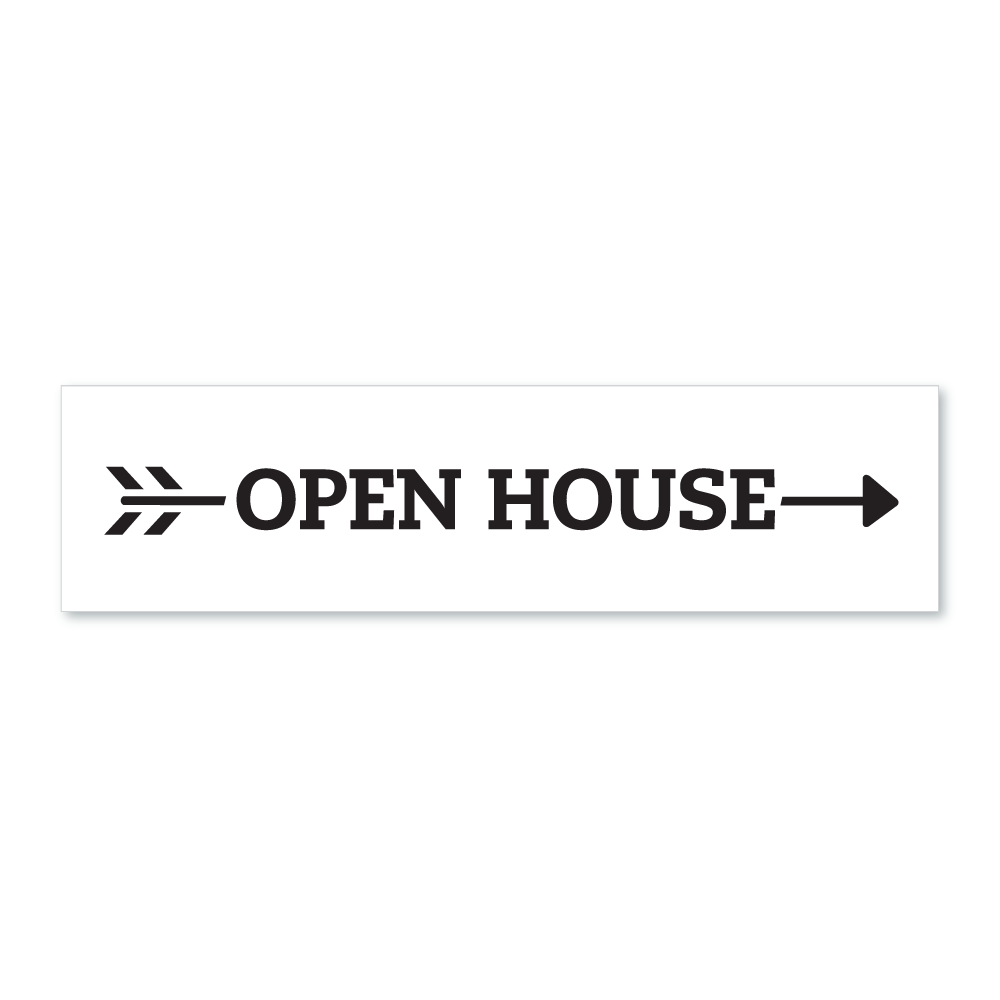 Open House - White w Black Arrow - All Things Real Estate