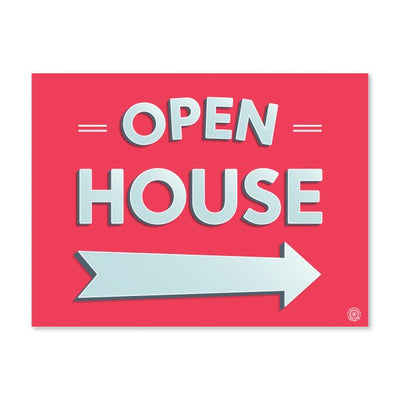 Open House with an Arrow - Fuchsia - All Things Real Estate