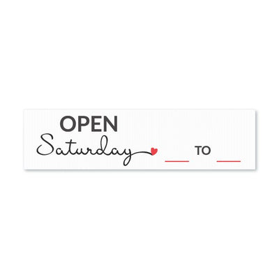 Open Saturday From ___ to ___ (Cursive) - All Things Real Estate