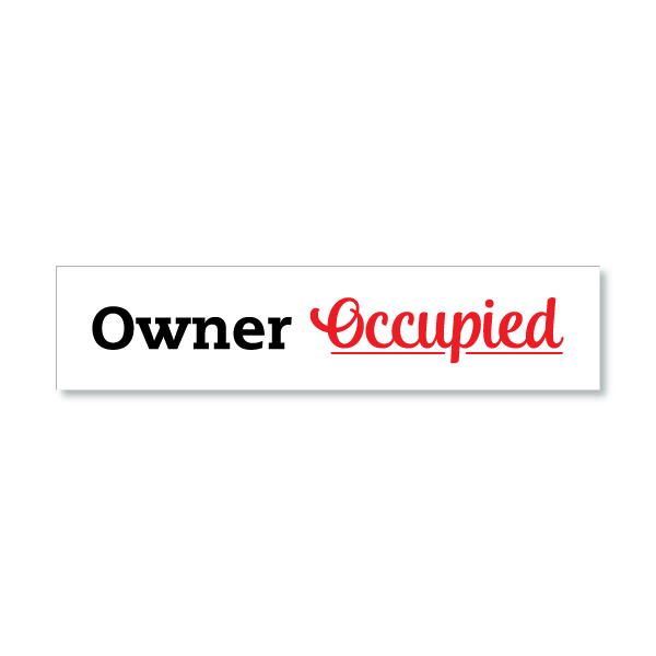 Owner Occupied - Script & Bold (sticker) - All Things Real Estate