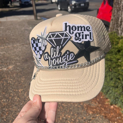 Patch Foam Trucker Hat - Home Girl - A Lil' Bougie - Stars - Chain with key & house charms - All Things Real Estate