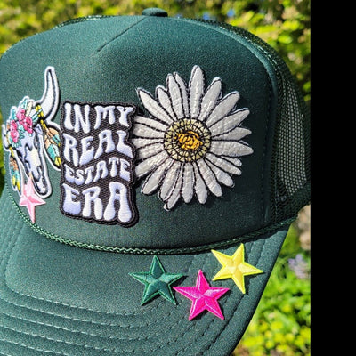 Patch Foam Trucker Hat - In My Real Estate Era - Boho Cow - Daisy - Stars - All Things Real Estate