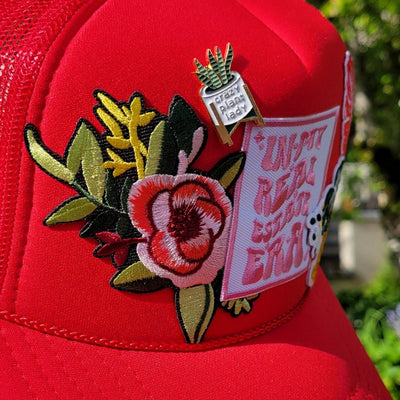 Patch Foam Trucker Hat - In My Real Estate Era - Flowers - Cheeta -Monstera - Crazy Plant Lady Pin - All Things Real Estate
