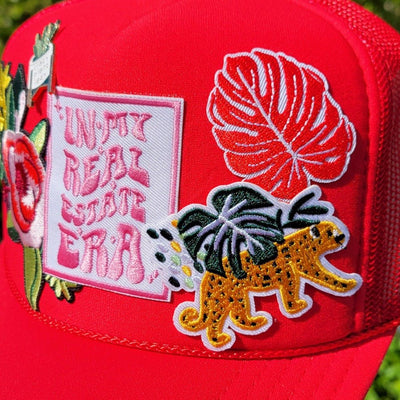 Patch Foam Trucker Hat - In My Real Estate Era - Flowers - Cheeta -Monstera - Crazy Plant Lady Pin - All Things Real Estate