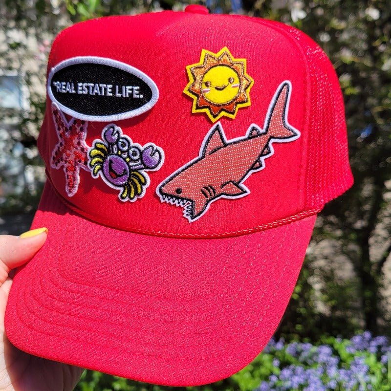 Patch Foam Trucker Hat - Real Estate Life. - Starfish - Crab - Shark - Sun - All Things Real Estate
