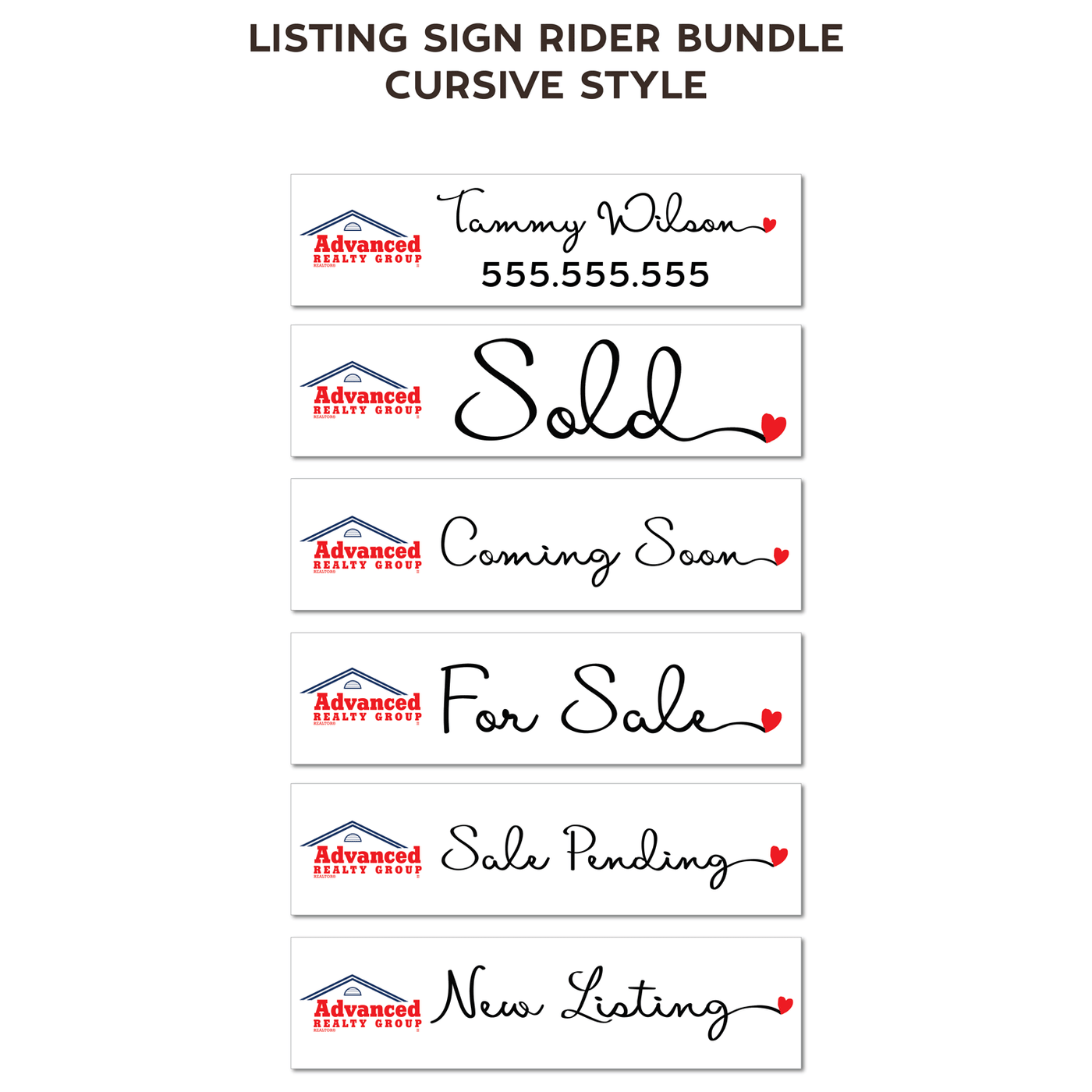 Personalized Listing Sign Rider Bundle - All Things Real Estate