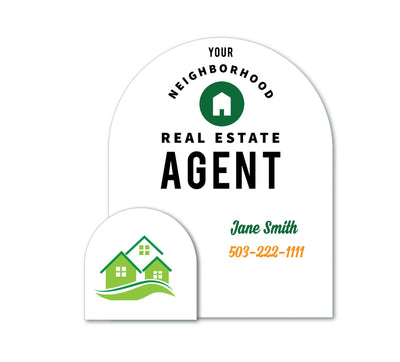 Personalized Neighborhood Agent Sign Kit - Arch-Shaped - All Things Real Estate