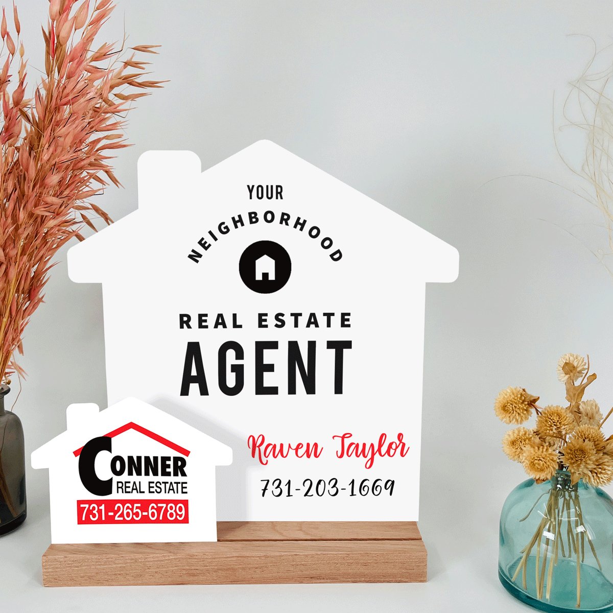 Personalized Neighborhood Agent Sign Kit - House-Shaped - All Things Real Estate