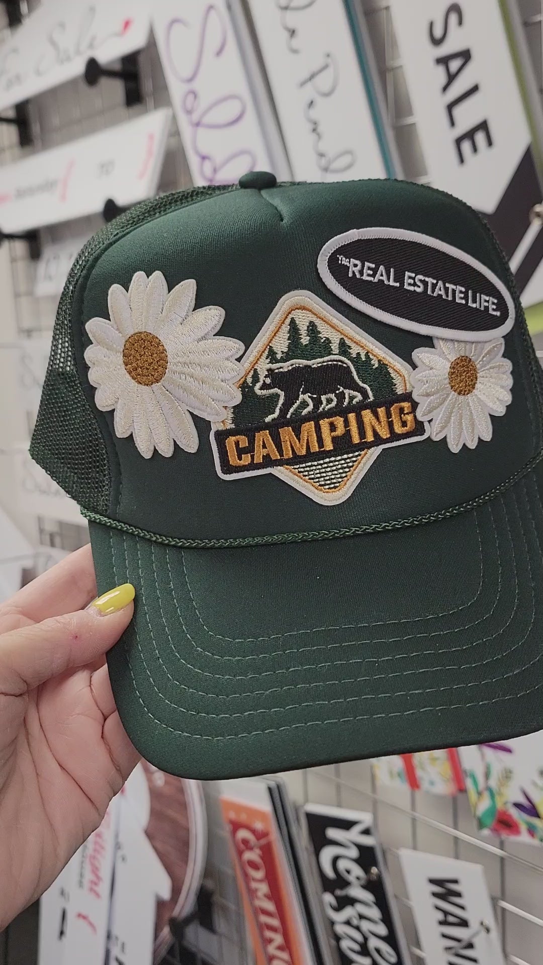 Patch Foam Trucker Hat  - Real Estate Life. - Daisies - Camping