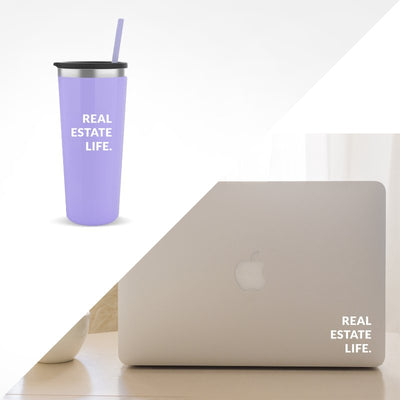 Real Estate Life.™ - White Vinyl Transfer Decal - 3x3 - All Things Real Estate