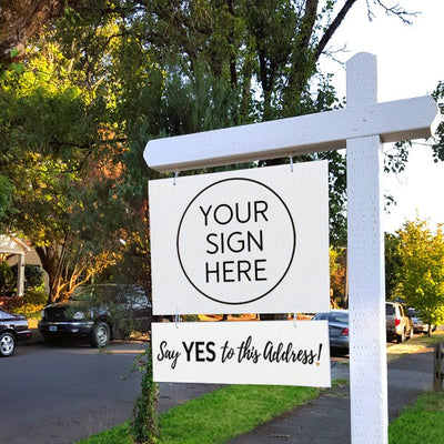 Say Yes to this Address! - White with Glitter heart - All Things Real Estate